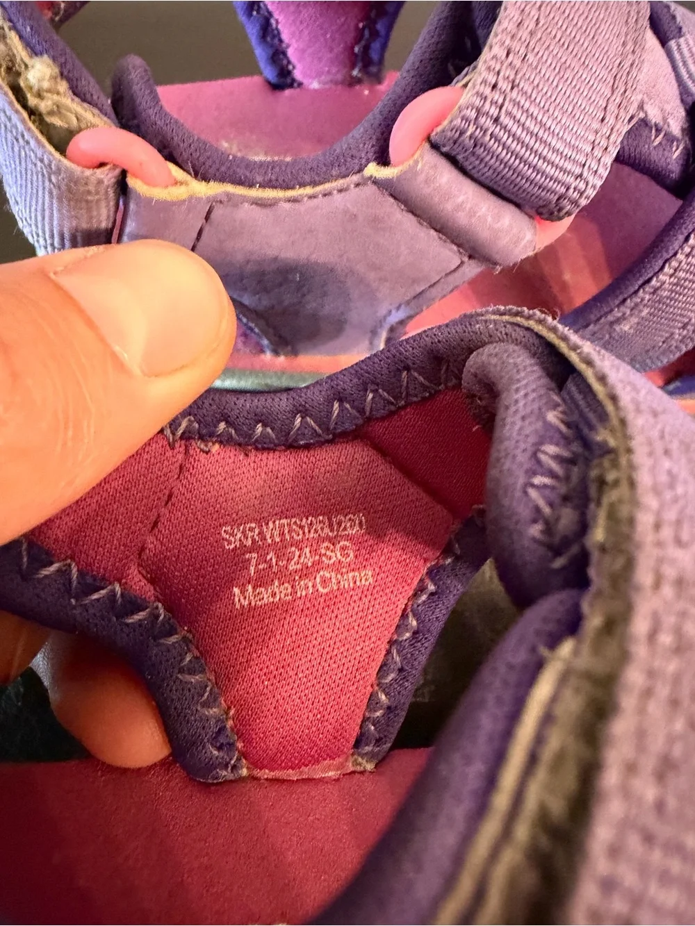 See Kai run water shoes sandals Kids Purple hook and look
